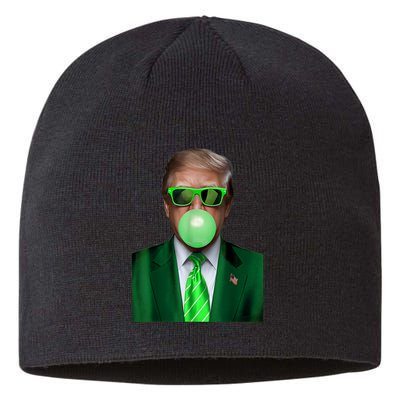 St. Patricks Day Funny Trump Bubble. Gum Design Green Gift Sustainable Beanie