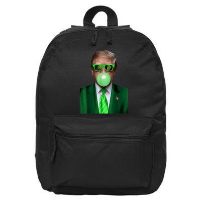 St. Patricks Day Funny Trump Bubble. Gum Design Green Gift 16 in Basic Backpack