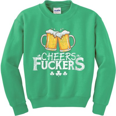 St Patricks Day Cheers Fuckers Kids Sweatshirt