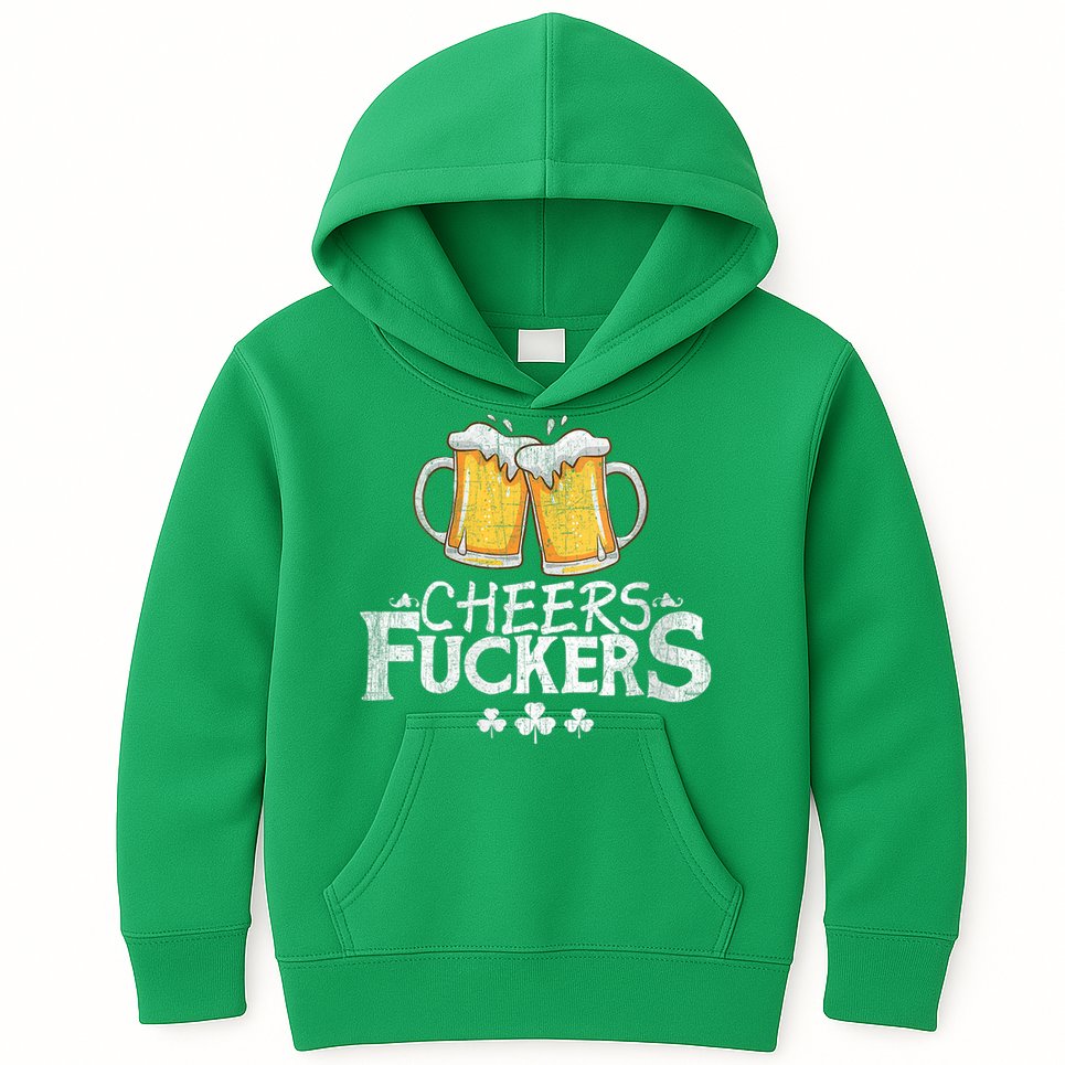 St Patricks Day Cheers Fuckers Kids Hoodie