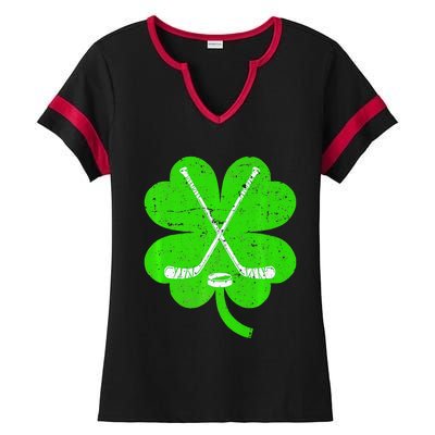 St Patricks Day Irish Hockey Shamrock Costume Ladies Halftime Notch Neck Tee