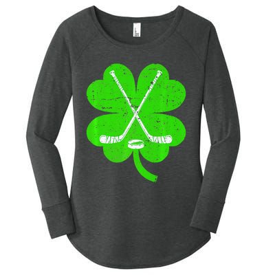 St Patricks Day Irish Hockey Shamrock Costume Women's Perfect Tri Tunic Long Sleeve Shirt