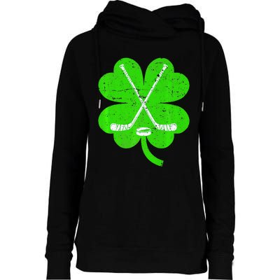 St Patricks Day Irish Hockey Shamrock Costume Womens Funnel Neck Pullover Hood