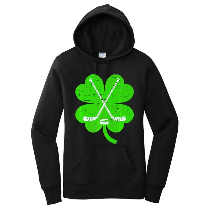 St Patricks Day Irish Hockey Shamrock Costume Women's Pullover Hoodie