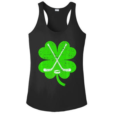 St Patricks Day Irish Hockey Shamrock Costume Ladies PosiCharge Competitor Racerback Tank