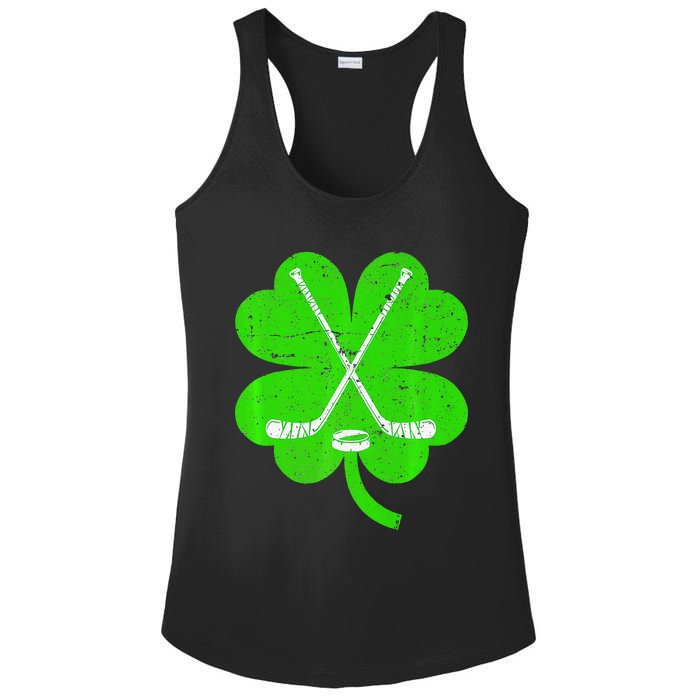 St Patricks Day Irish Hockey Shamrock Costume Ladies PosiCharge Competitor Racerback Tank