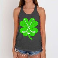 St Patricks Day Irish Hockey Shamrock Costume Women's Knotted Racerback Tank