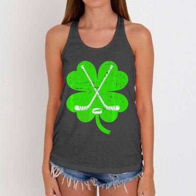 St Patricks Day Irish Hockey Shamrock Costume Women's Knotted Racerback Tank