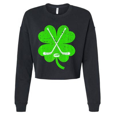 St Patricks Day Irish Hockey Shamrock Costume Cropped Pullover Crew