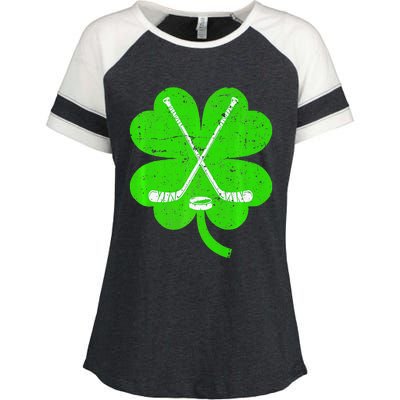 St Patricks Day Irish Hockey Shamrock Costume Enza Ladies Jersey Colorblock Tee