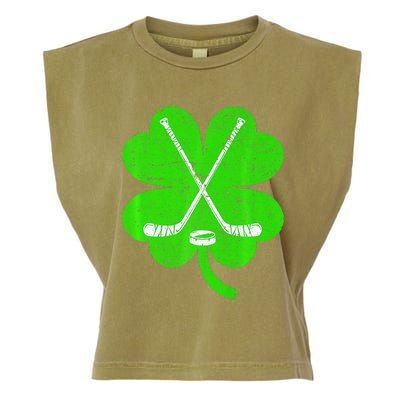 St Patricks Day Irish Hockey Shamrock Costume Garment-Dyed Women's Muscle Tee