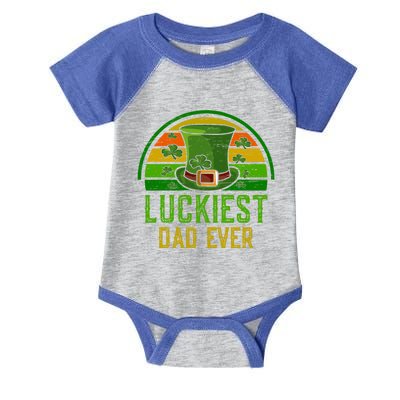 St Patrick`s Day Irish Luckiest Dad Ever Father`s Day Lucky Gift Infant Baby Jersey Bodysuit