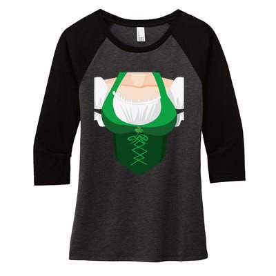 St. Patricks Day Women Sexy Costume Top Women's Tri-Blend 3/4-Sleeve Raglan Shirt