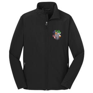 St Patricks Day Irish American Flag Russian Blue Cat Meaningful Gift Core Soft Shell Jacket