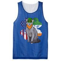 St Patricks Day Irish American Flag Russian Blue Cat Meaningful Gift Mesh Reversible Basketball Jersey Tank