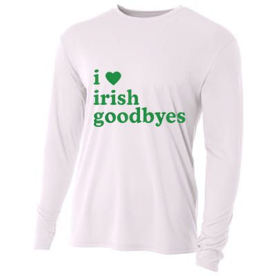 St Patricks Day I Love Irish Goodbyes I Heart Irish Goodbyes Cooling Performance Long Sleeve Crew