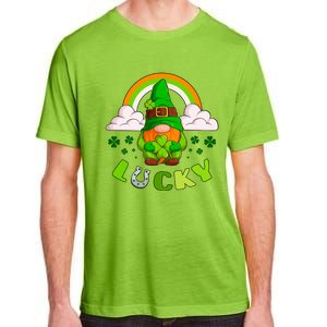 St Patricks Day Lucky Gnome Irish Rainbow Cute Gift Adult ChromaSoft Performance T-Shirt