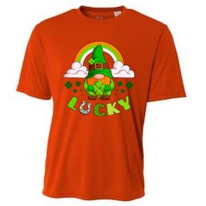 St Patricks Day Lucky Gnome Irish Rainbow Cute Gift Cooling Performance Crew T-Shirt