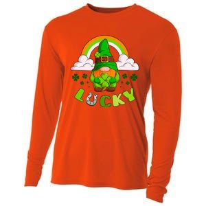 St Patricks Day Lucky Gnome Irish Rainbow Cute Gift Cooling Performance Long Sleeve Crew