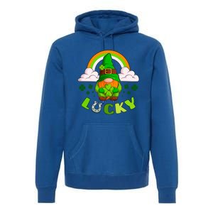 St Patricks Day Lucky Gnome Irish Rainbow Cute Gift Premium Hoodie