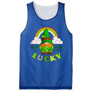 St Patricks Day Lucky Gnome Irish Rainbow Cute Gift Mesh Reversible Basketball Jersey Tank