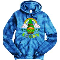 St Patricks Day Lucky Gnome Irish Rainbow Cute Gift Tie Dye Hoodie