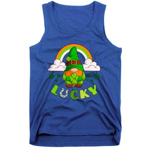 St Patricks Day Lucky Gnome Irish Rainbow Cute Gift Tank Top