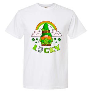 St Patricks Day Lucky Gnome Irish Rainbow Cute Gift Garment-Dyed Heavyweight T-Shirt