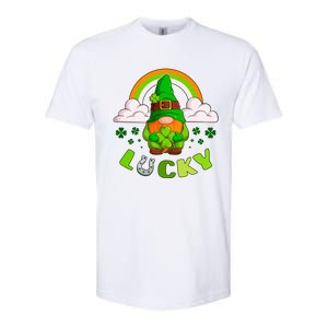 St Patricks Day Lucky Gnome Irish Rainbow Cute Gift Softstyle CVC T-Shirt