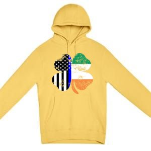 St Patricks Day Police Officer Support Gift Premium Pullover Hoodie