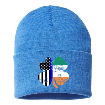 St Patricks Day Police Officer Support Gift Sustainable Knit Beanie