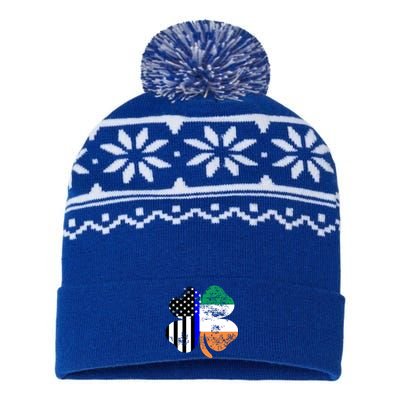 St Patricks Day Police Officer Support Gift USA-Made Snowflake Beanie