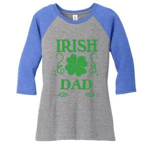 St Patricks Day Proud Irish Dad Clover Shamrock Father Gift Women's Tri-Blend 3/4-Sleeve Raglan Shirt