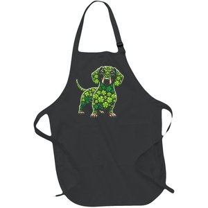 St Patrick Day Dachshund Irish Shamrock Clover Dog Lover Best Gift Full-Length Apron With Pockets