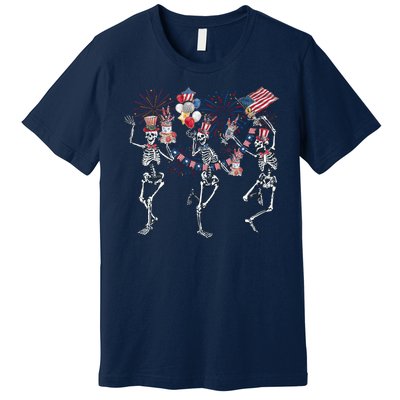 Skeleton Party Dance 4th Of July Premium T-Shirt