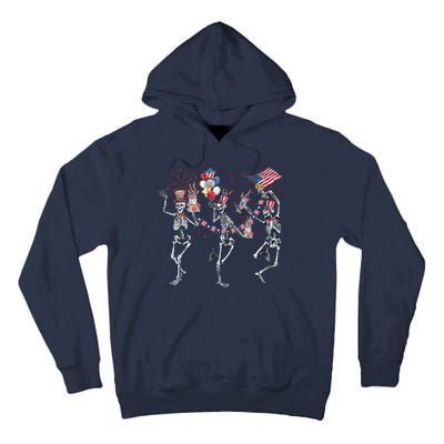 Skeleton Party Dance 4th Of July Tall Hoodie