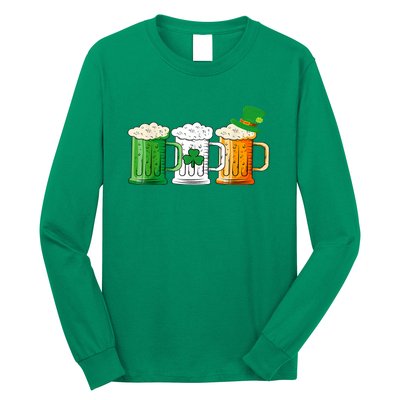 St Patricks Day Irish Beer Ireland Flag Leprechaun Cute Clover Gift Long Sleeve Shirt