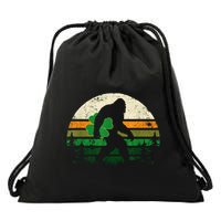 St Patricks Day Bigfoot Irish Shamrock Sasquatch Clover Leaf Drawstring Bag
