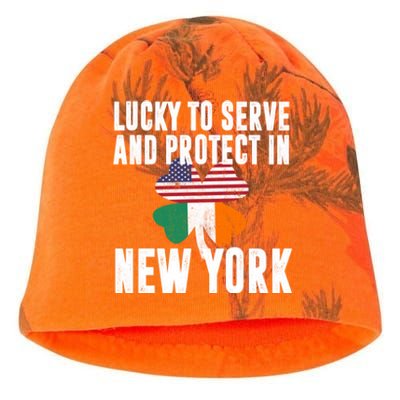 St Patricks Day Irish Police Officer In New York Gift Kati - Camo Knit Beanie