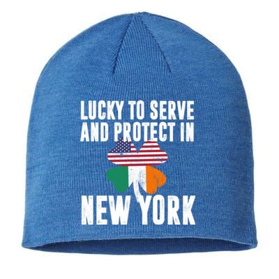 St Patricks Day Irish Police Officer In New York Gift Sustainable Beanie