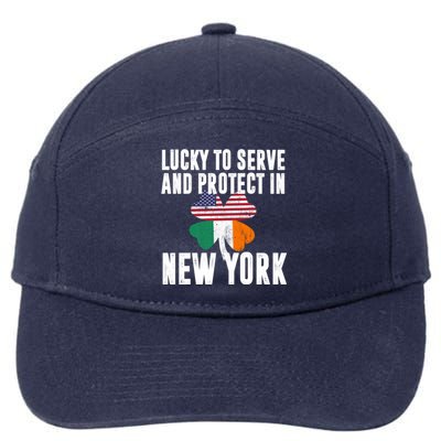 St Patricks Day Irish Police Officer In New York Gift 7-Panel Snapback Hat