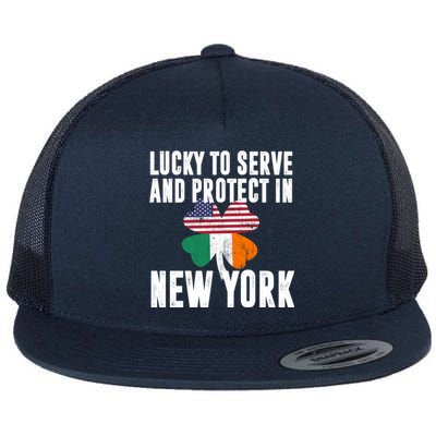 St Patricks Day Irish Police Officer In New York Gift Flat Bill Trucker Hat