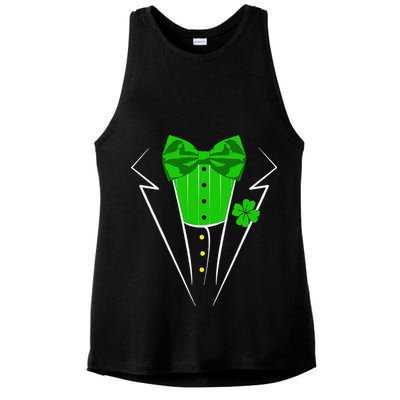 Saint Patrick's Day Irish Funny Tuxedo Costume Pub Ladies PosiCharge Tri-Blend Wicking Tank