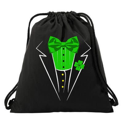 Saint Patrick's Day Irish Funny Tuxedo Costume Pub Drawstring Bag