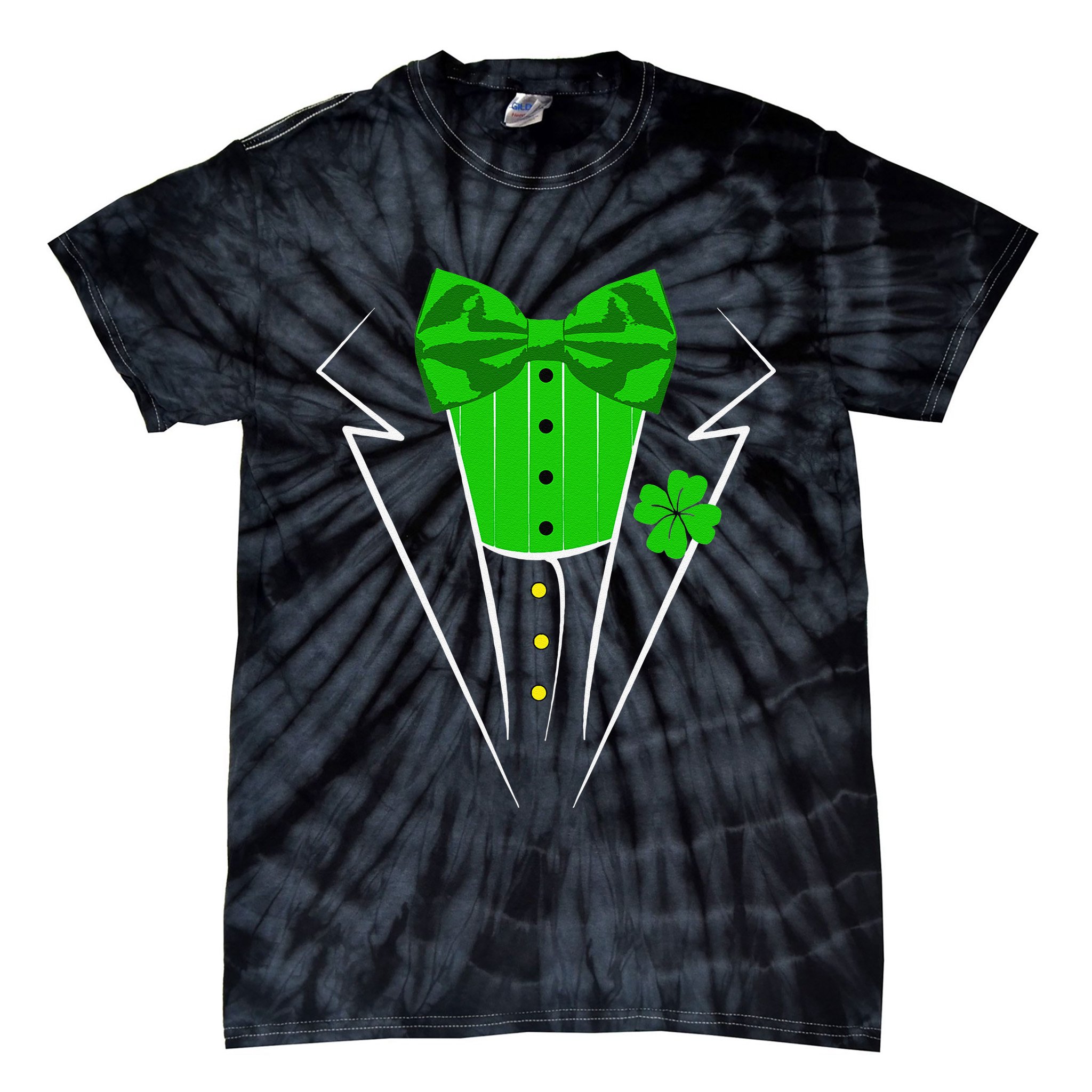Saint Patrick's Day Irish Funny Tuxedo Costume Pub Tie-Dye T-Shirt