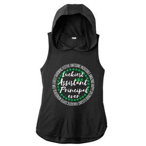 St Patricks Day Luckiest Assistant Principal Cute Gift Ladies PosiCharge Tri-Blend Wicking Draft Hoodie Tank