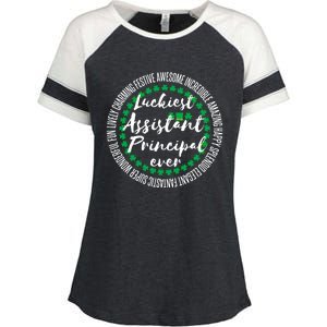 St Patricks Day Luckiest Assistant Principal Cute Gift Enza Ladies Jersey Colorblock Tee