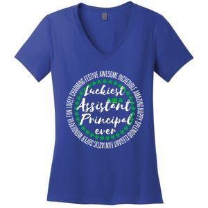 St Patricks Day Luckiest Assistant Principal Cute Gift Women's V-Neck T-Shirt