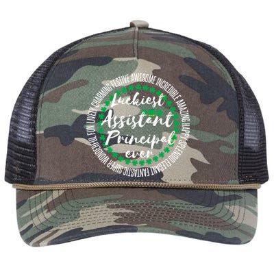 St Patricks Day Luckiest Assistant Principal Cute Gift Retro Rope Trucker Hat Cap