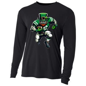 St Patricks Day Leprechaun Football Player Irish Cooling Performance Long Sleeve Crew